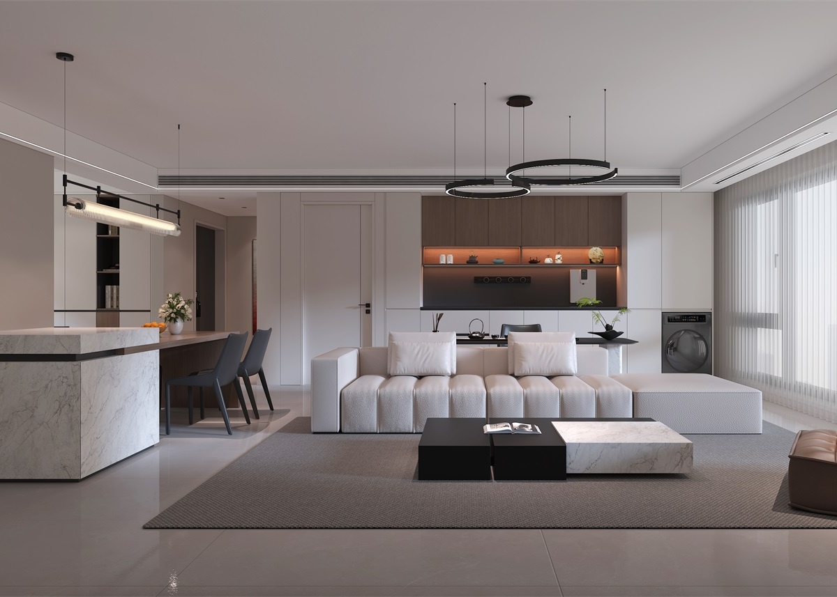 中恒央御143㎡ | 大橫廳+客餐一體+開放書房，他家這通透感絕了！